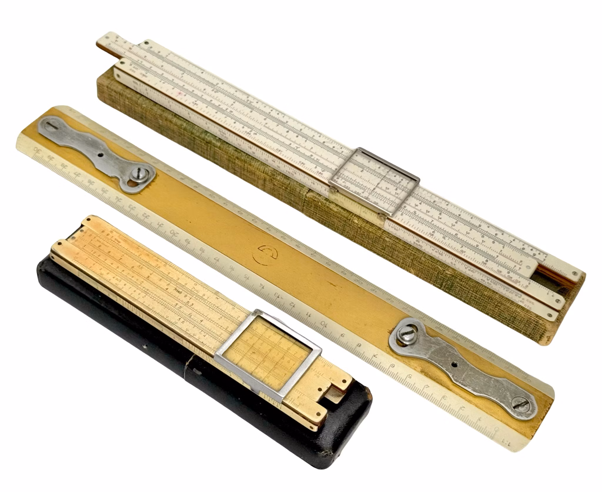 Vintage, 3 Stück, Mathematik-Lineale, Faber 319, Diwa 101, Keuffel & Esser