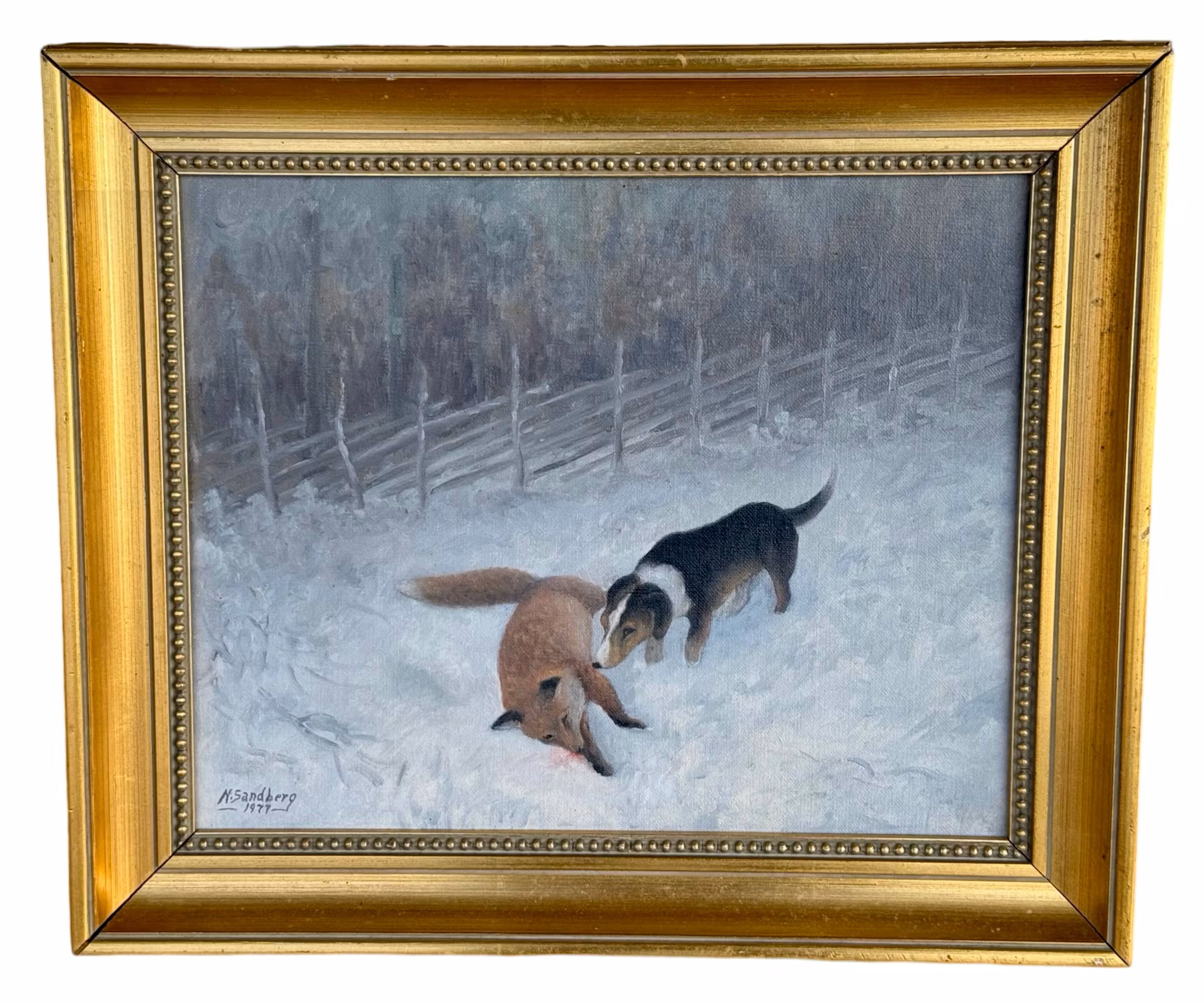 N. Sandberg 1977 Olej na płótnie, sygnowany