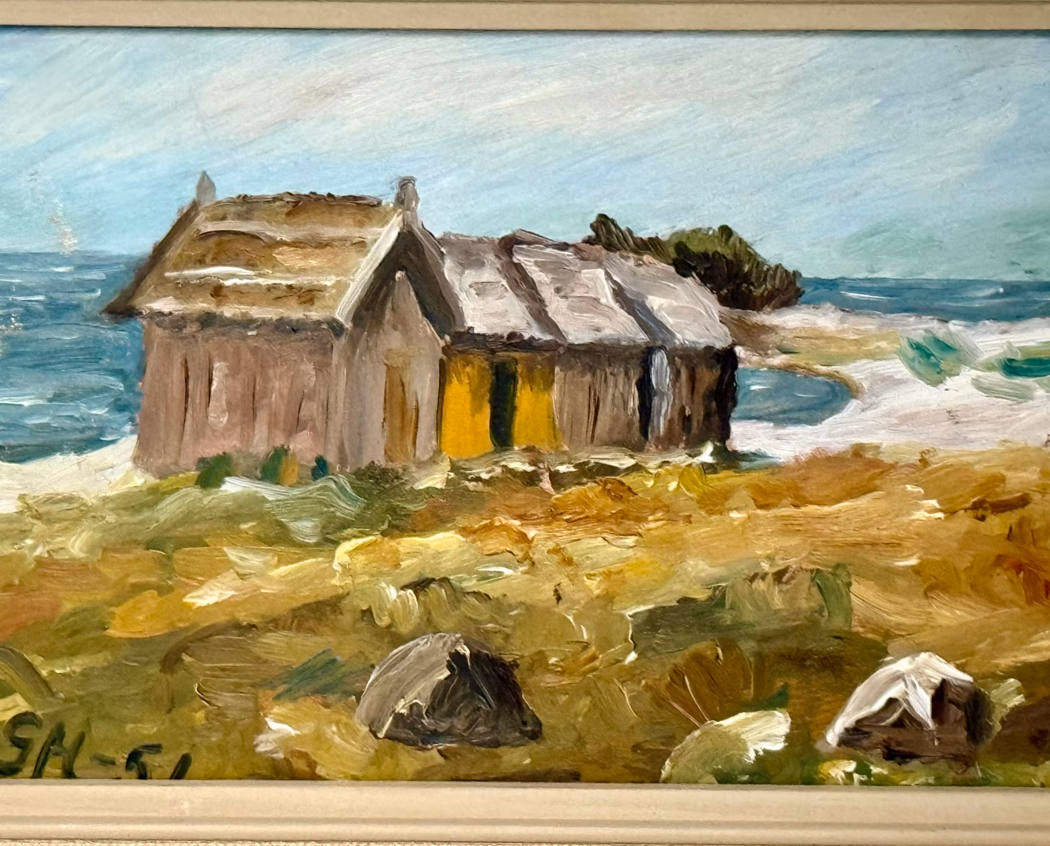 Uidentificeret kunstner, Olie på panel, , signeret GH -51