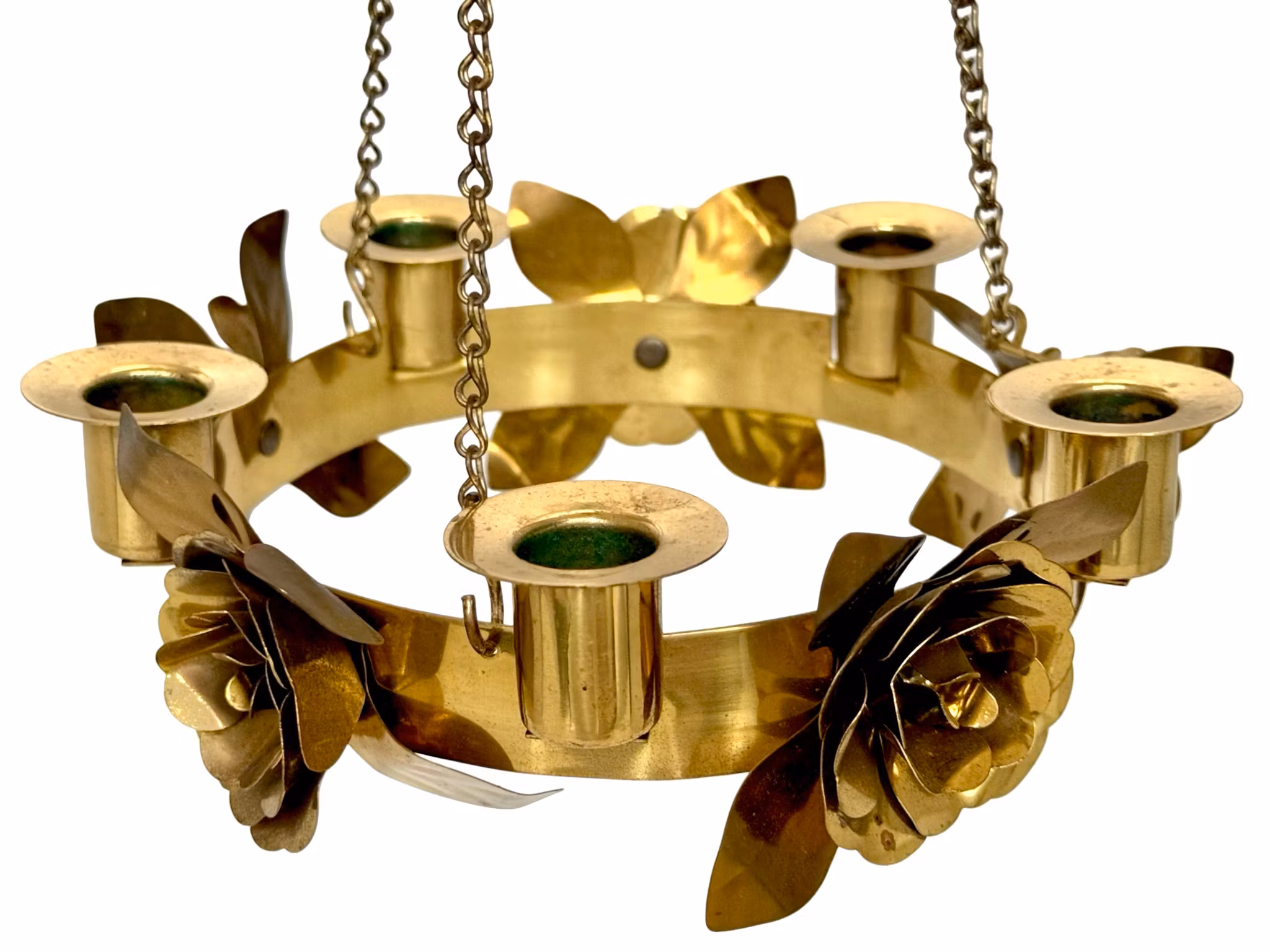 Advent Ljuskrona, Takkrona, Hängande ljusstake mässing rosor