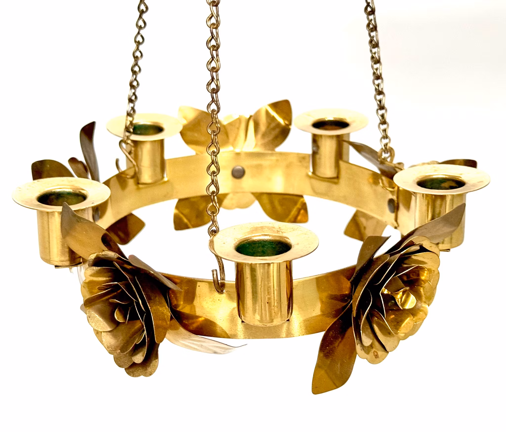 Advent Ljuskrona, Takkrona, Hängande ljusstake mässing rosor