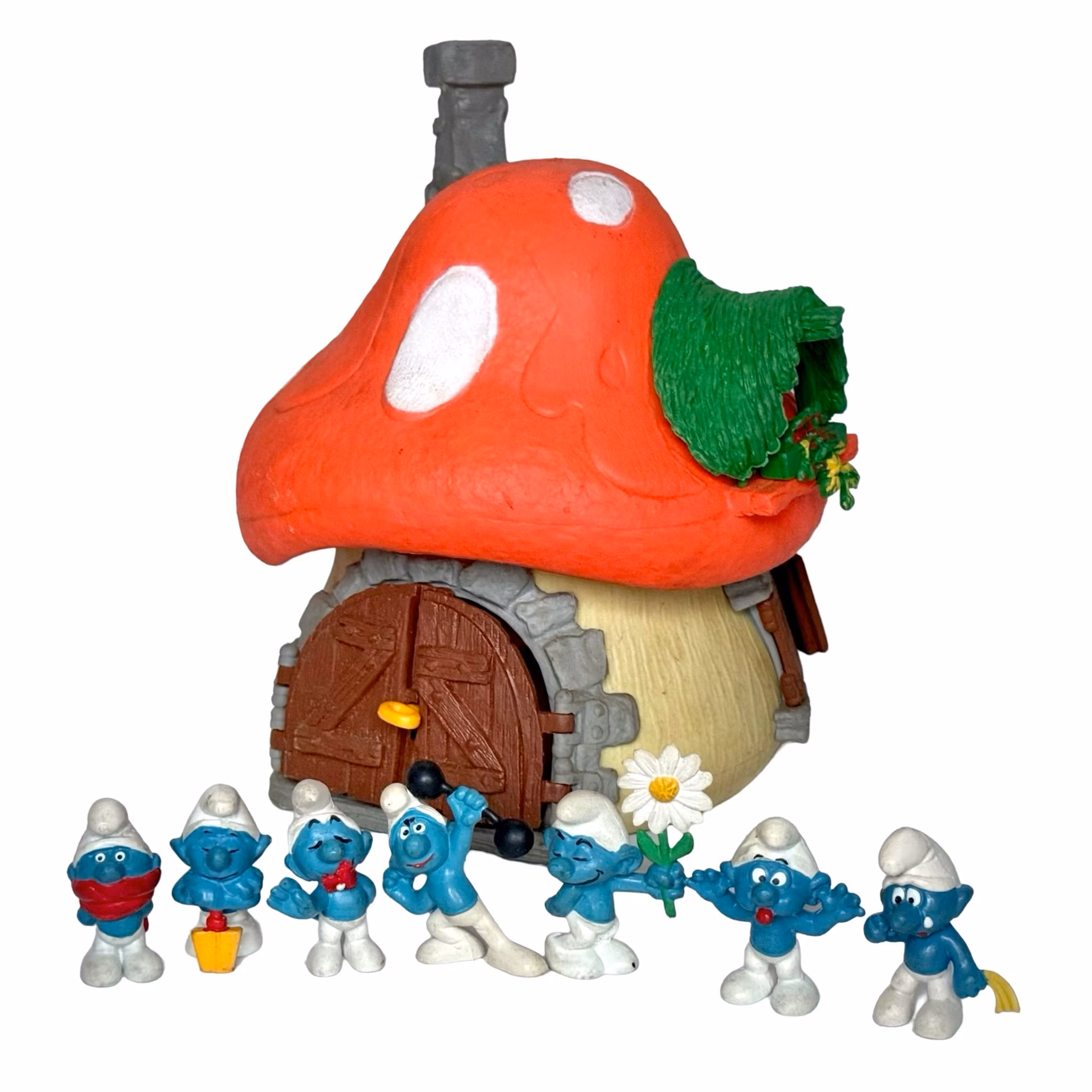 Smurfar, 7 st och hus, 590 Peyo, Bully, Schleich, Tyskland