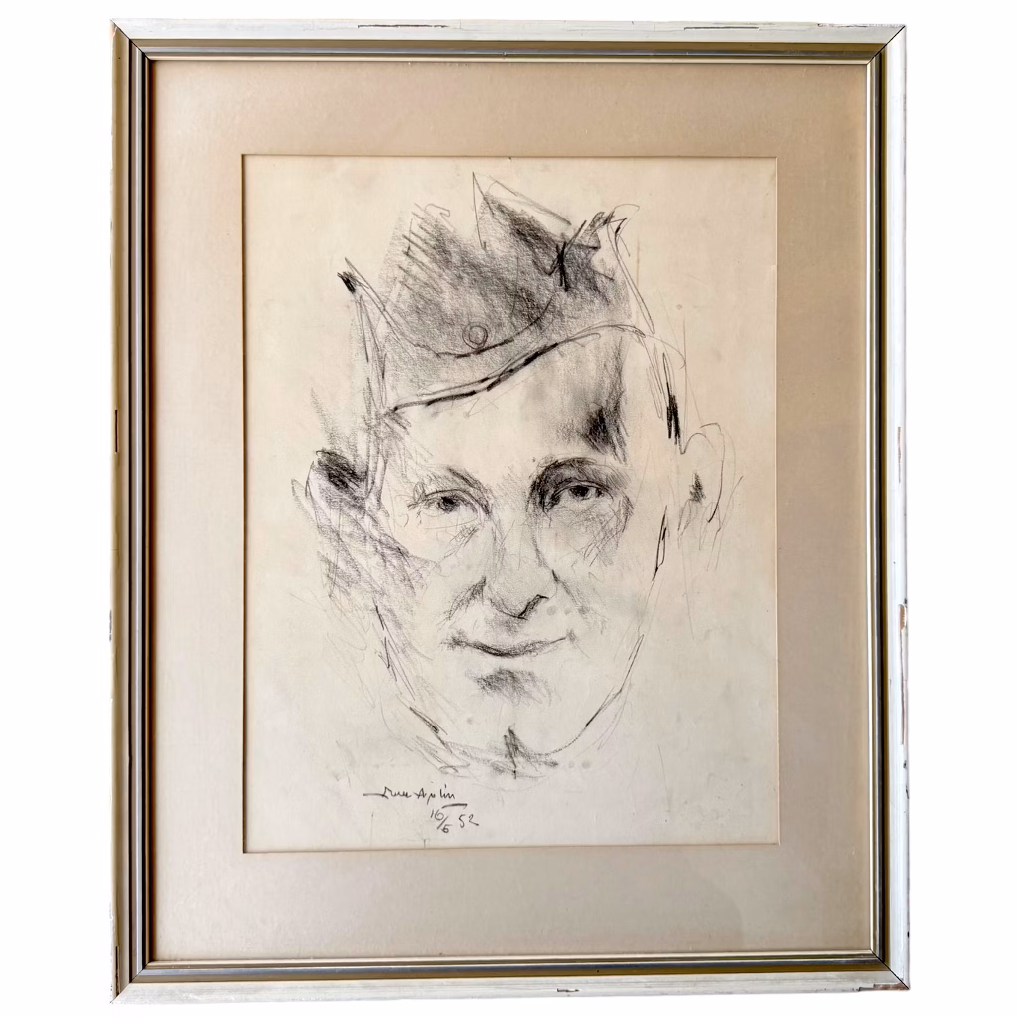 Arne Aspelin. carbontegning, signeret og dateret- 52