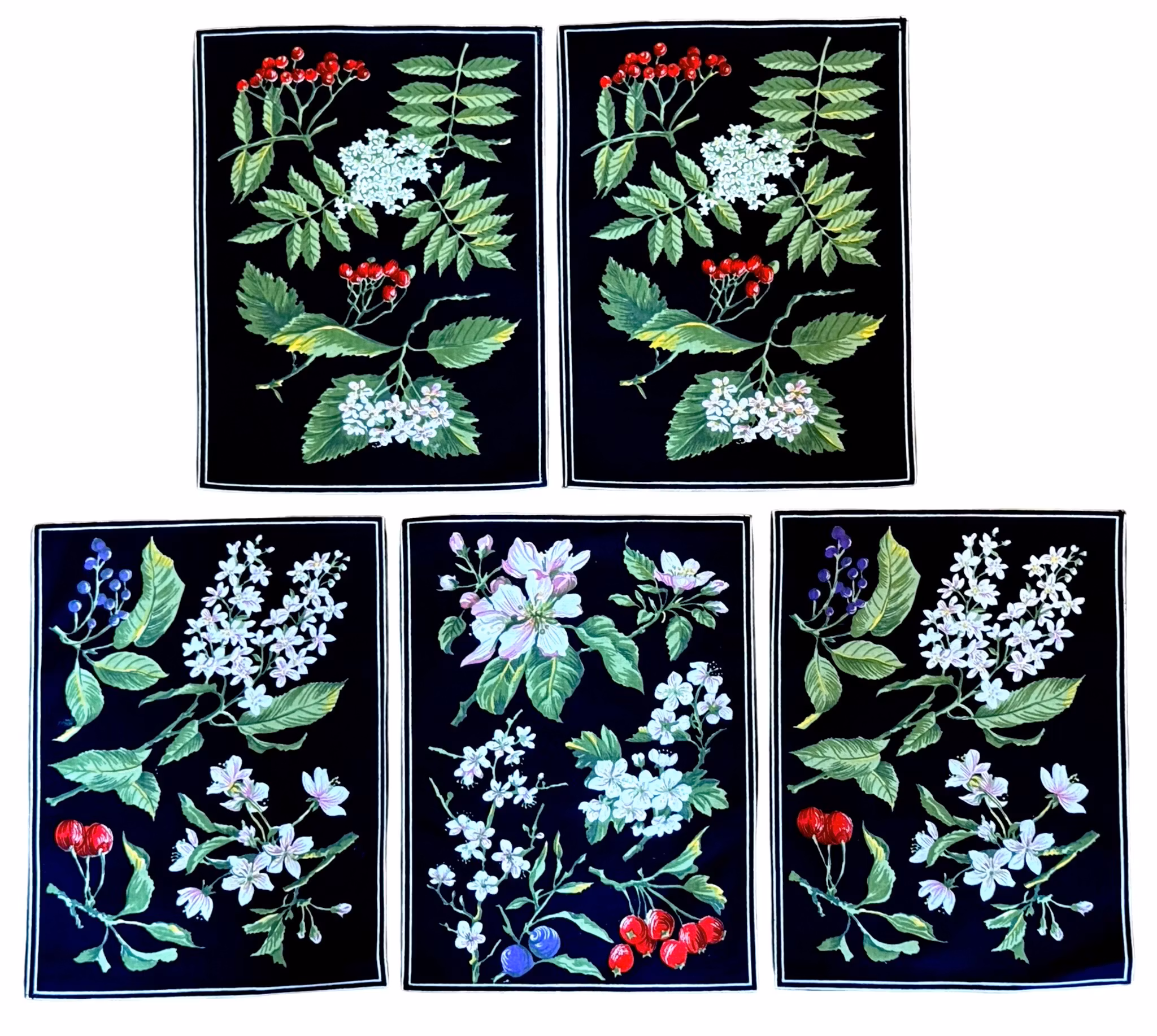 Vintage dukar, juldukar, Broderi, jullöpare med Almanack från 1978 m.m.