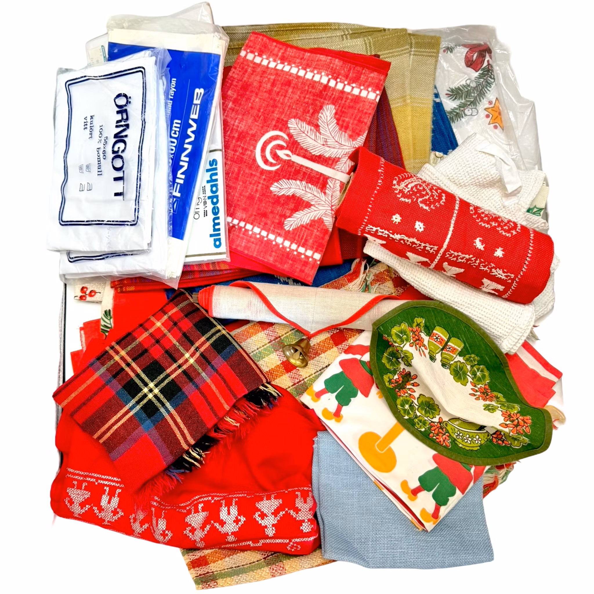 Vintage dukar, juldukar till matbordet, linne