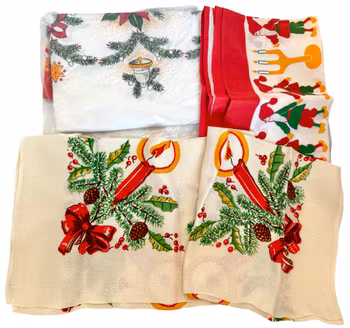 Vintage dukar, juldukar till matbordet, linne