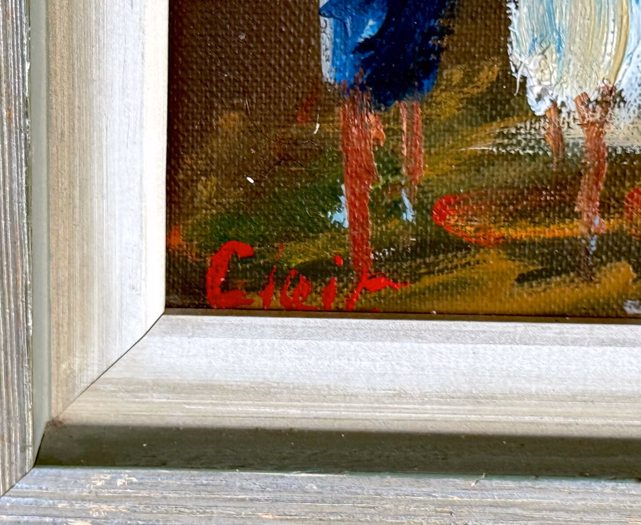 Unidentified artist, Oil on canvas, signed Clair