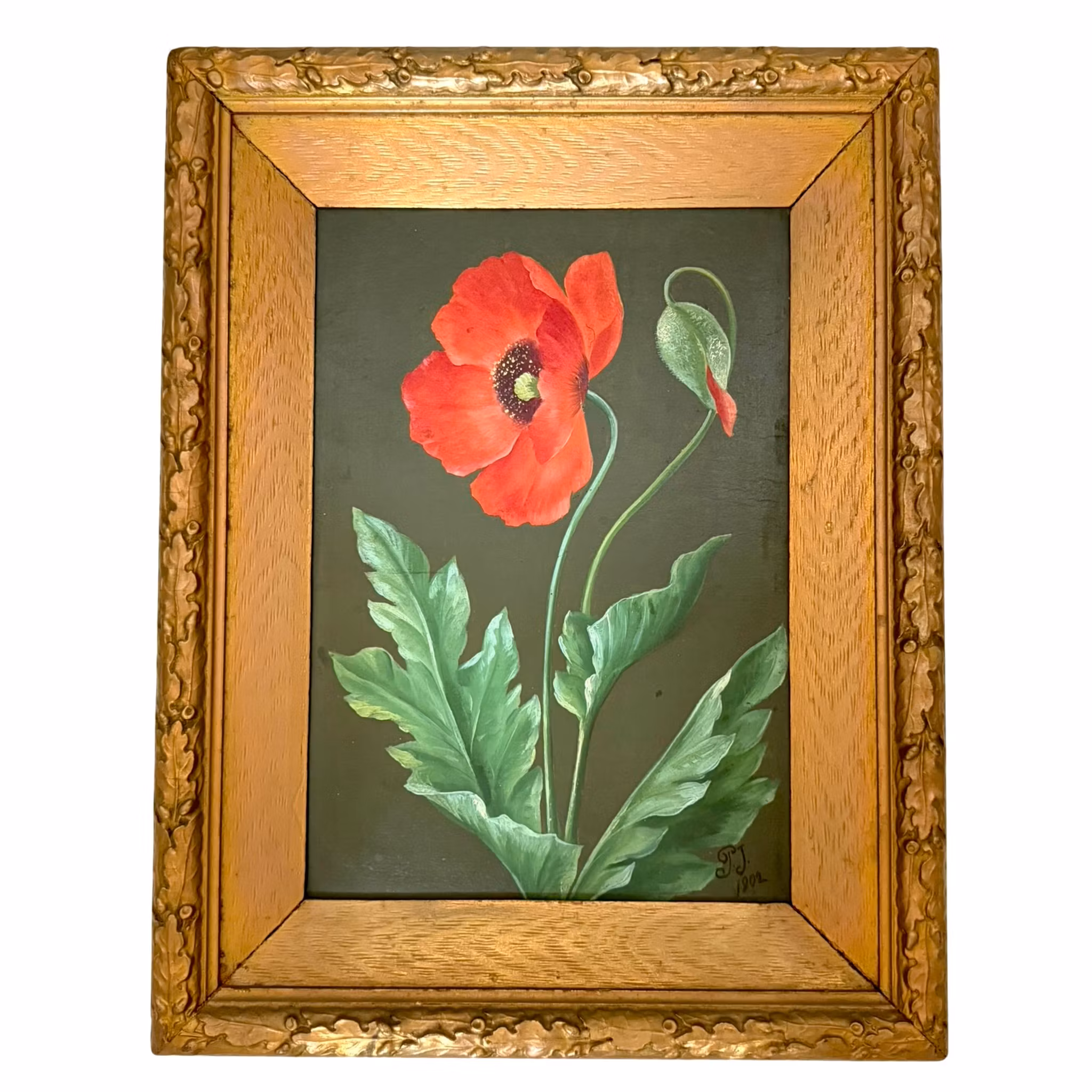 Oidentifierad konstnär, Olja på pannå, signerad G.J. 1902