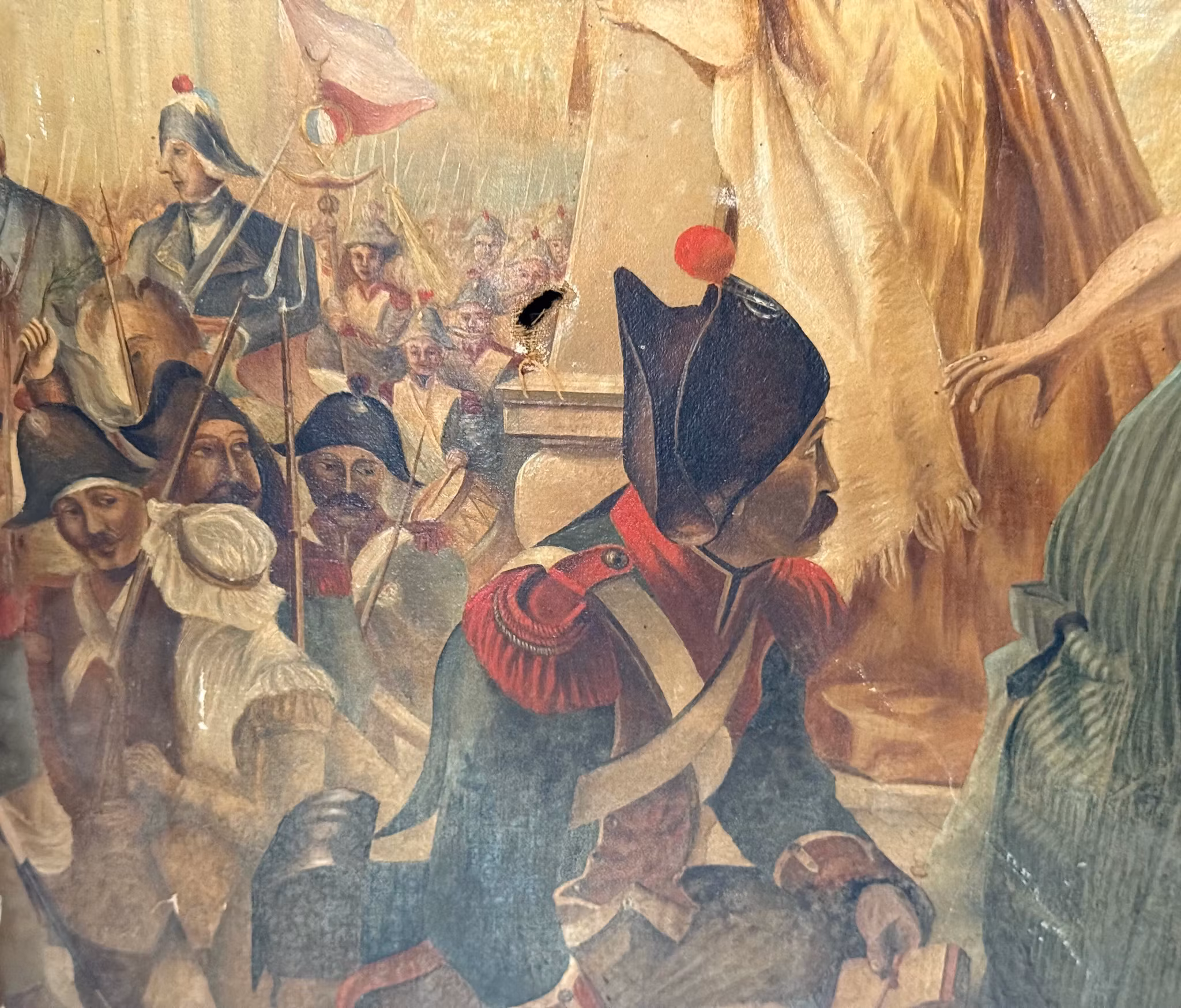 Onbekende kunstenaar, olieverf op doek, terugkeer van de overwinnaar, Frankrijk eind 18e eeuw, gesigneerd