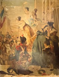 Onbekende kunstenaar, olieverf op doek, terugkeer van de overwinnaar, Frankrijk eind 18e eeuw, gesigneerd