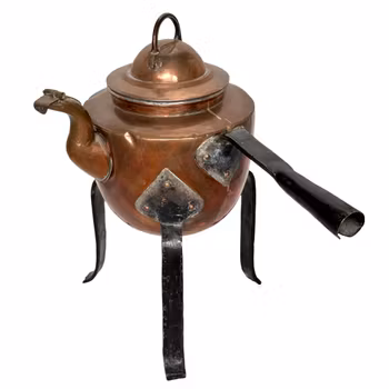 Kaffepanna, koppar på tre ben, 1800-tal