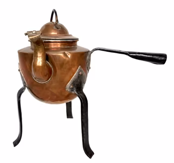 Kaffepanna, koppar på tre ben, 1800-tal