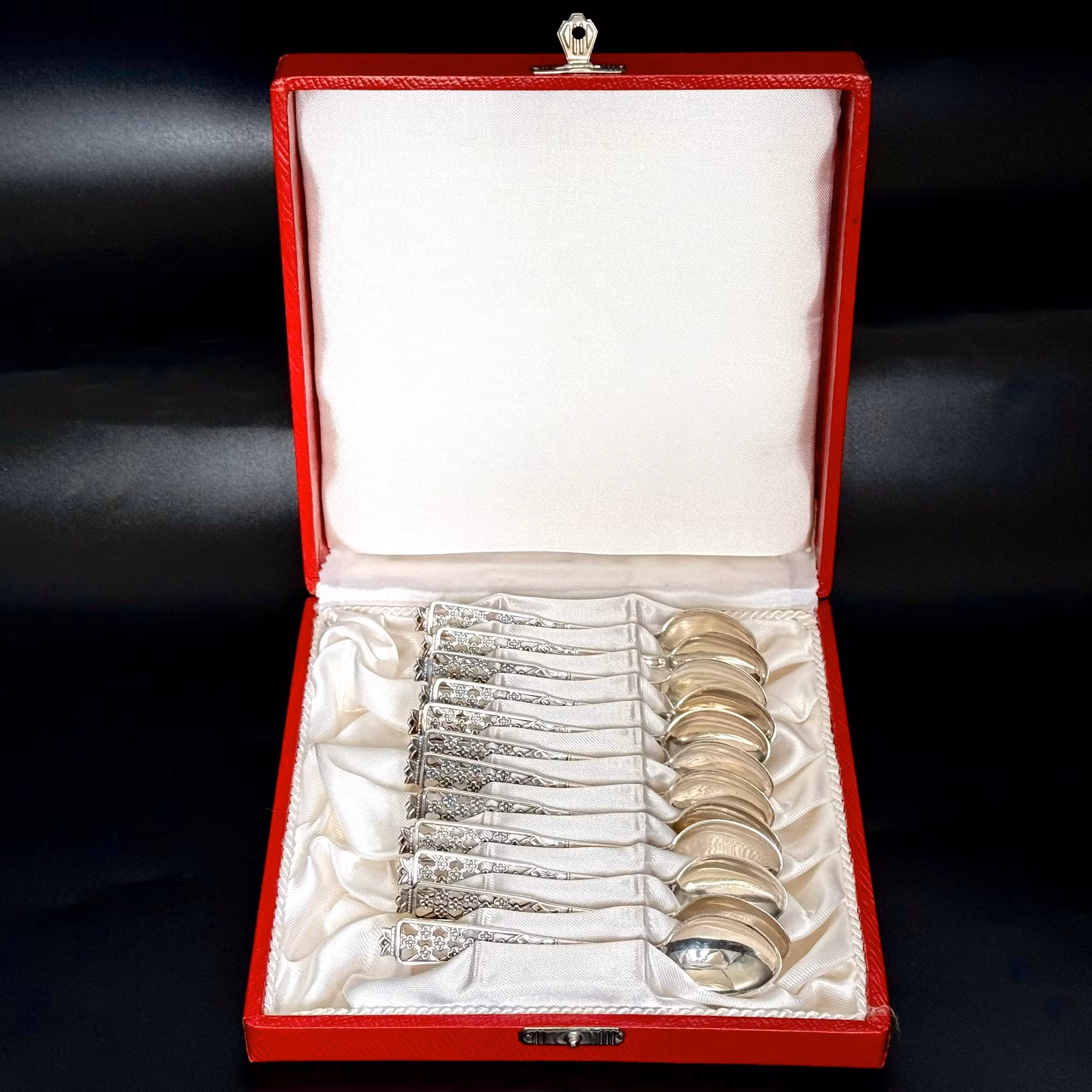 KAFFESKEDAR, 12 st, silver, Cesons, Göteborg 1967