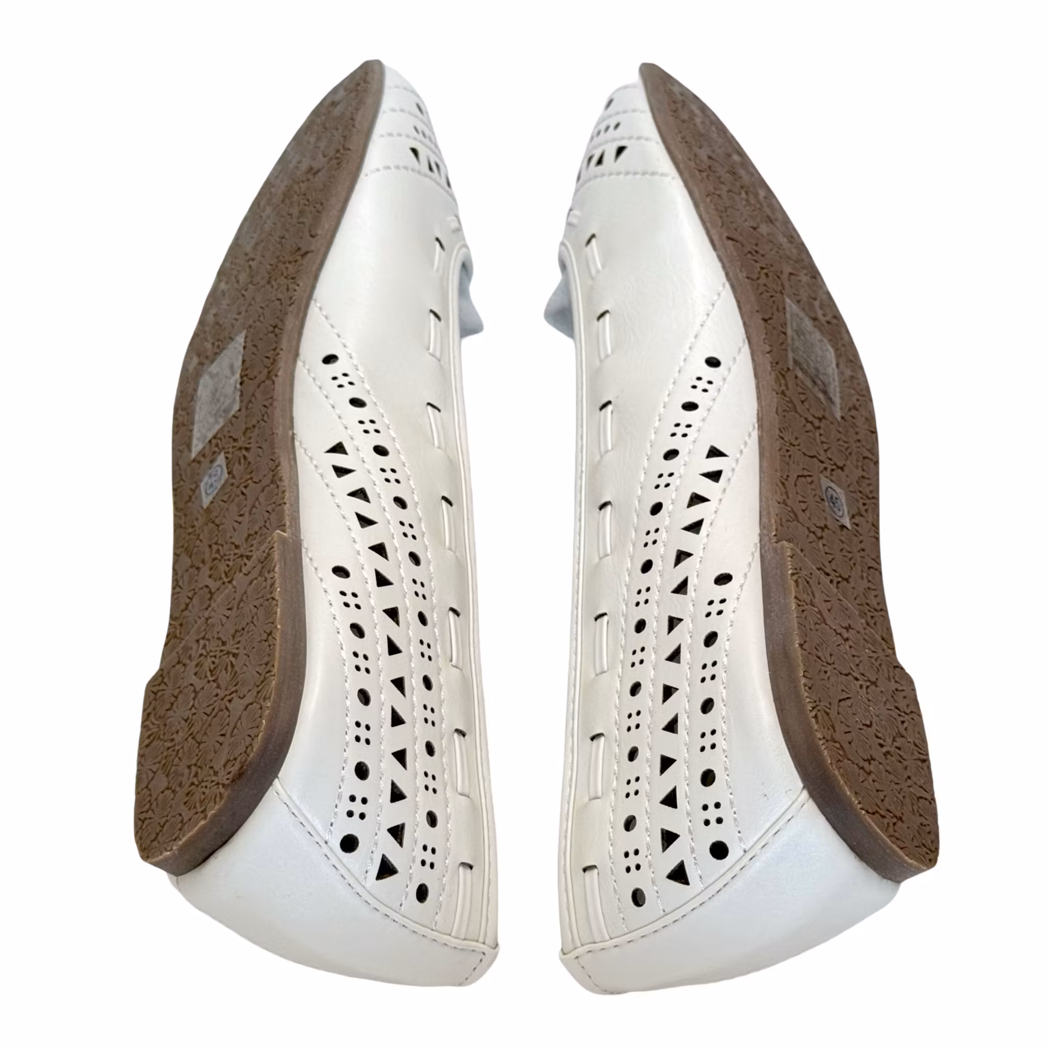 klassiska Damer ballerinasko, Platta, Vit 45