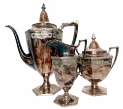 Meriden s.p. co International sc Viktoriansk silverpläterad Teservis