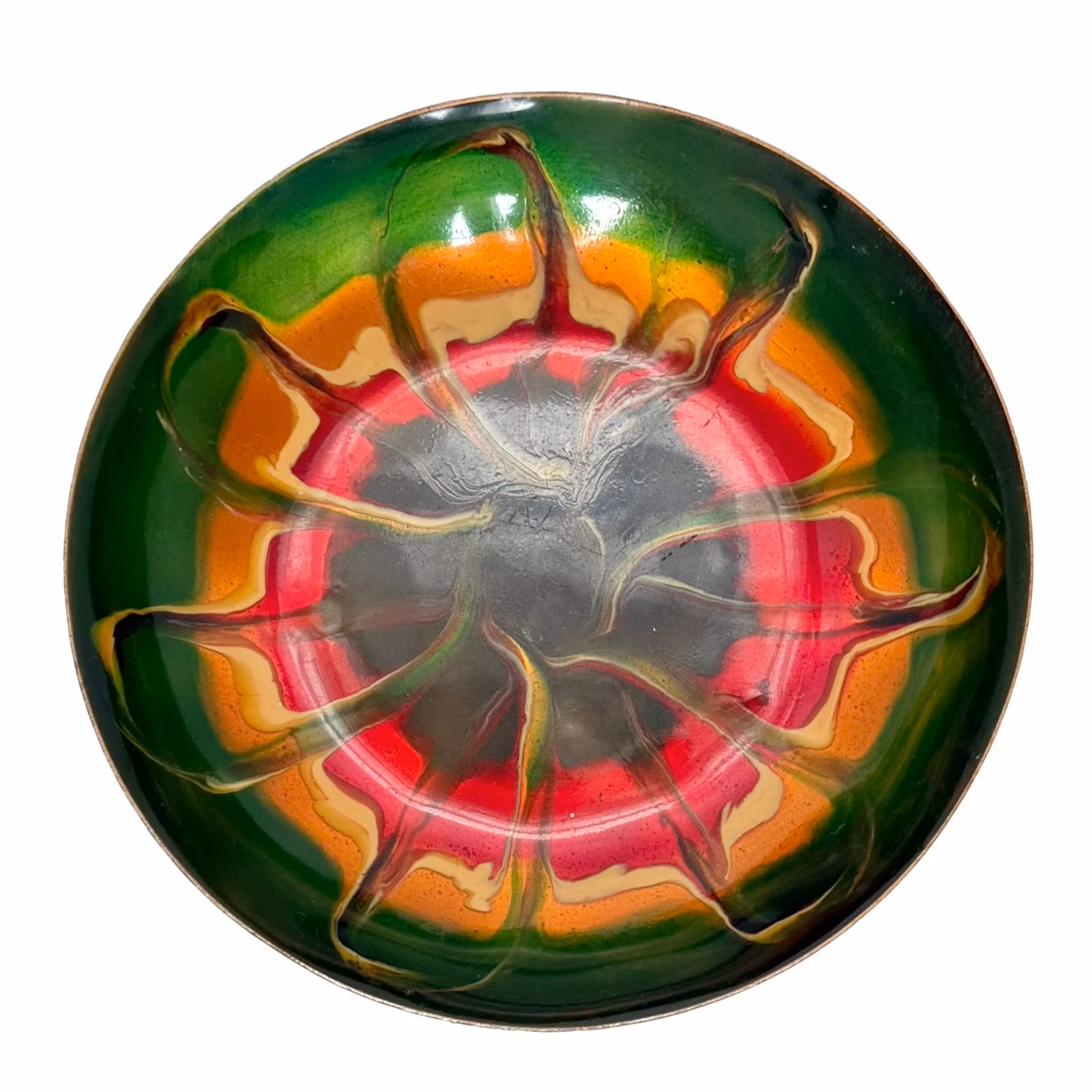 Vintage gresk håndlaget kobberemalje abstrakt