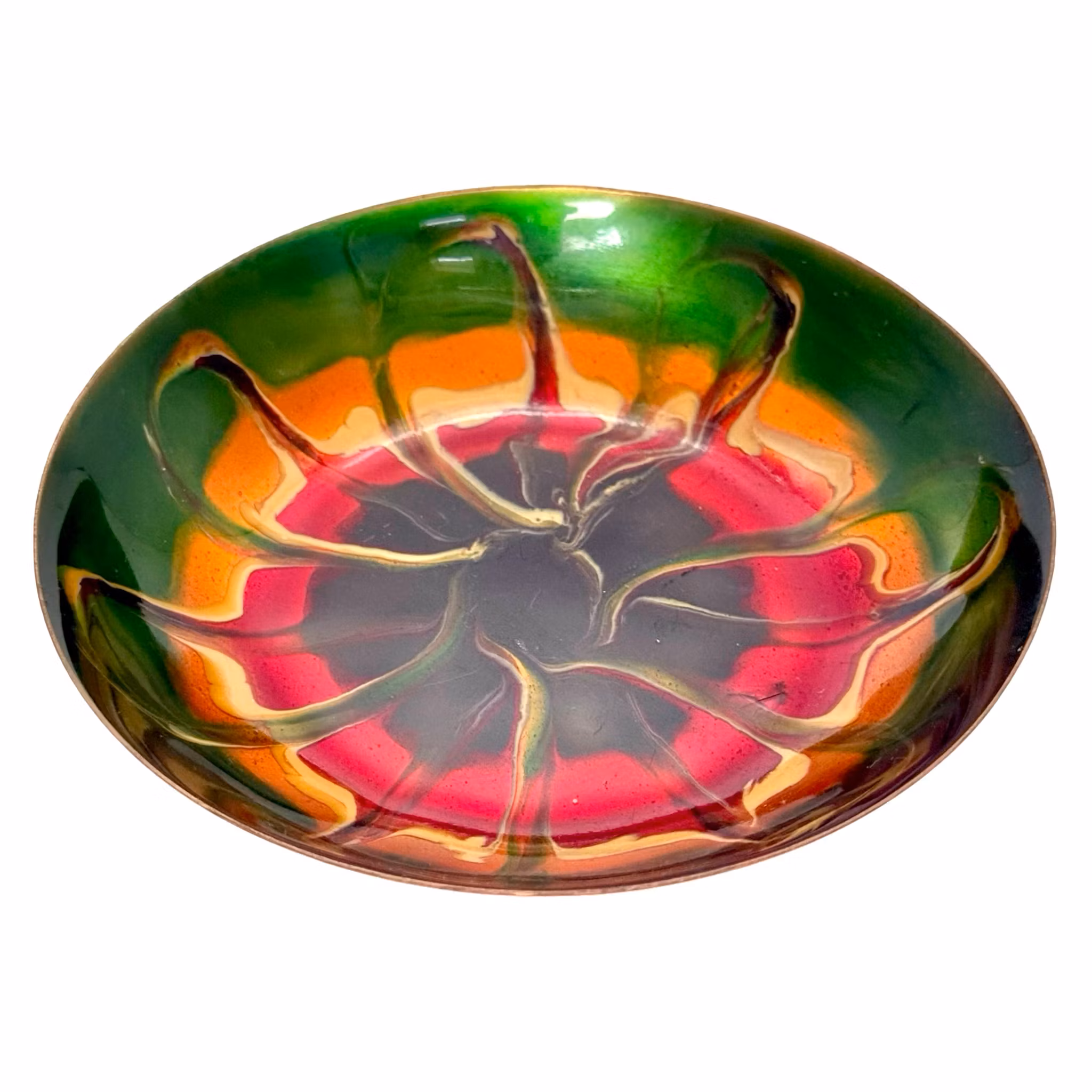 Vintage gresk håndlaget kobberemalje abstrakt