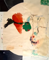 Lennart Hall (1921-2013). Blandet media, komposisjon, signert Hall