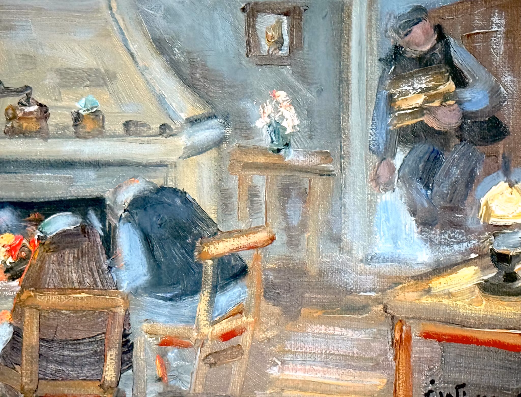 Åke Wickström. "Koude winter", olieverf op doek, gesigneerd