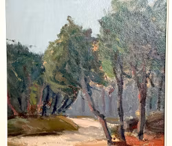 H Isaksson, Oliemaleri på panel, Signeret