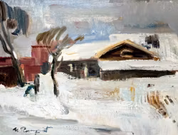 Hans Rosenquist (1913-2012) Peinture à l'huile sur panneau, Signée