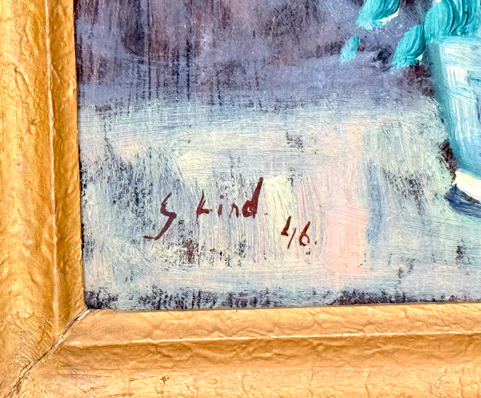 G. Lind, Oljemaleri på panel, Signert
