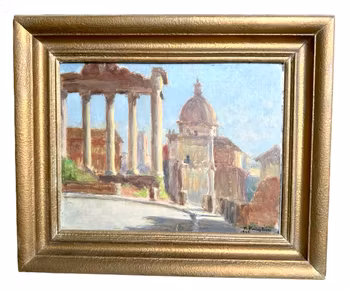 N. Pollastrini, Öljymaalaus paneelille, signeerattu