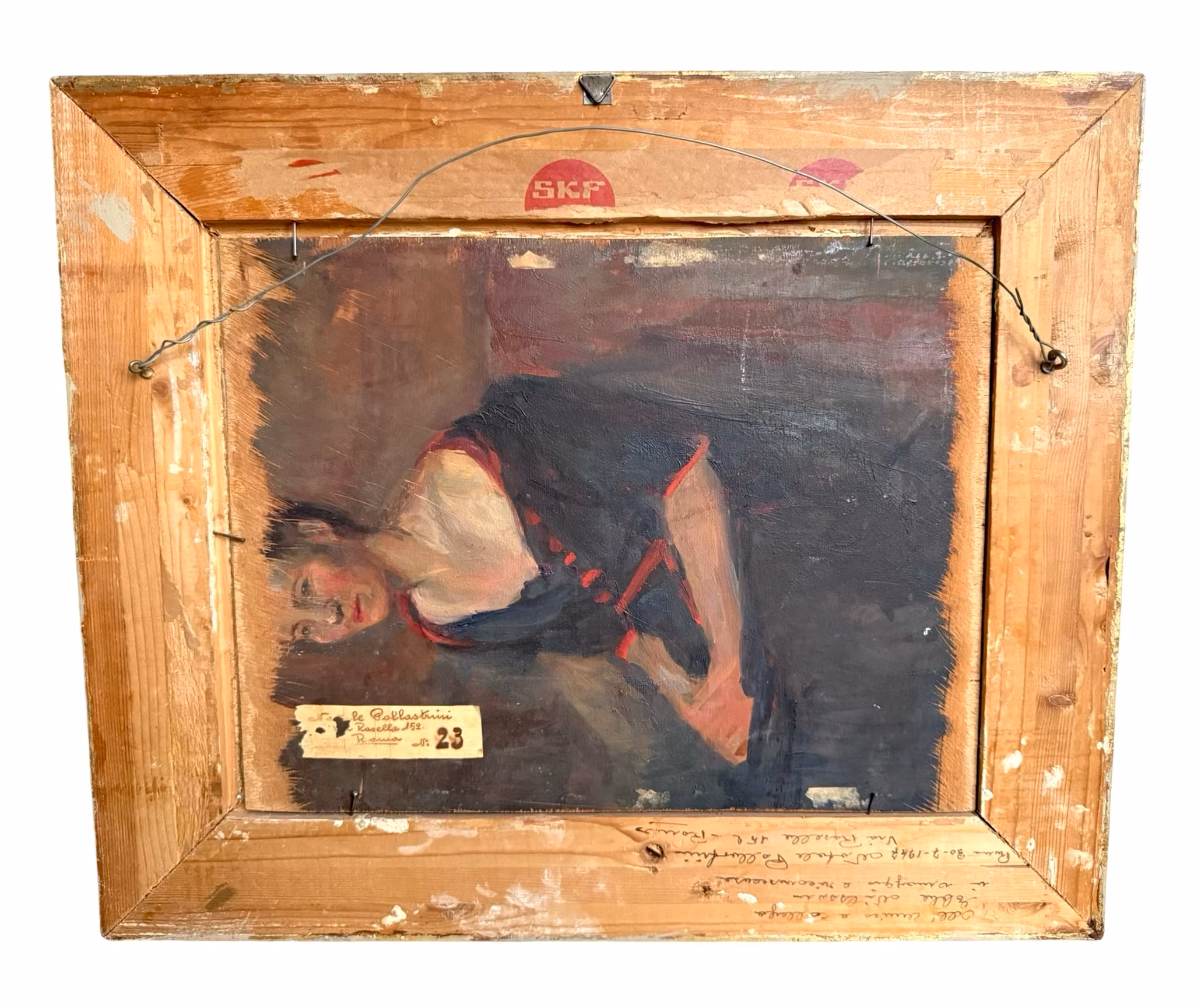 N. Pollastrini, Olieverf op paneel, gesigneerd