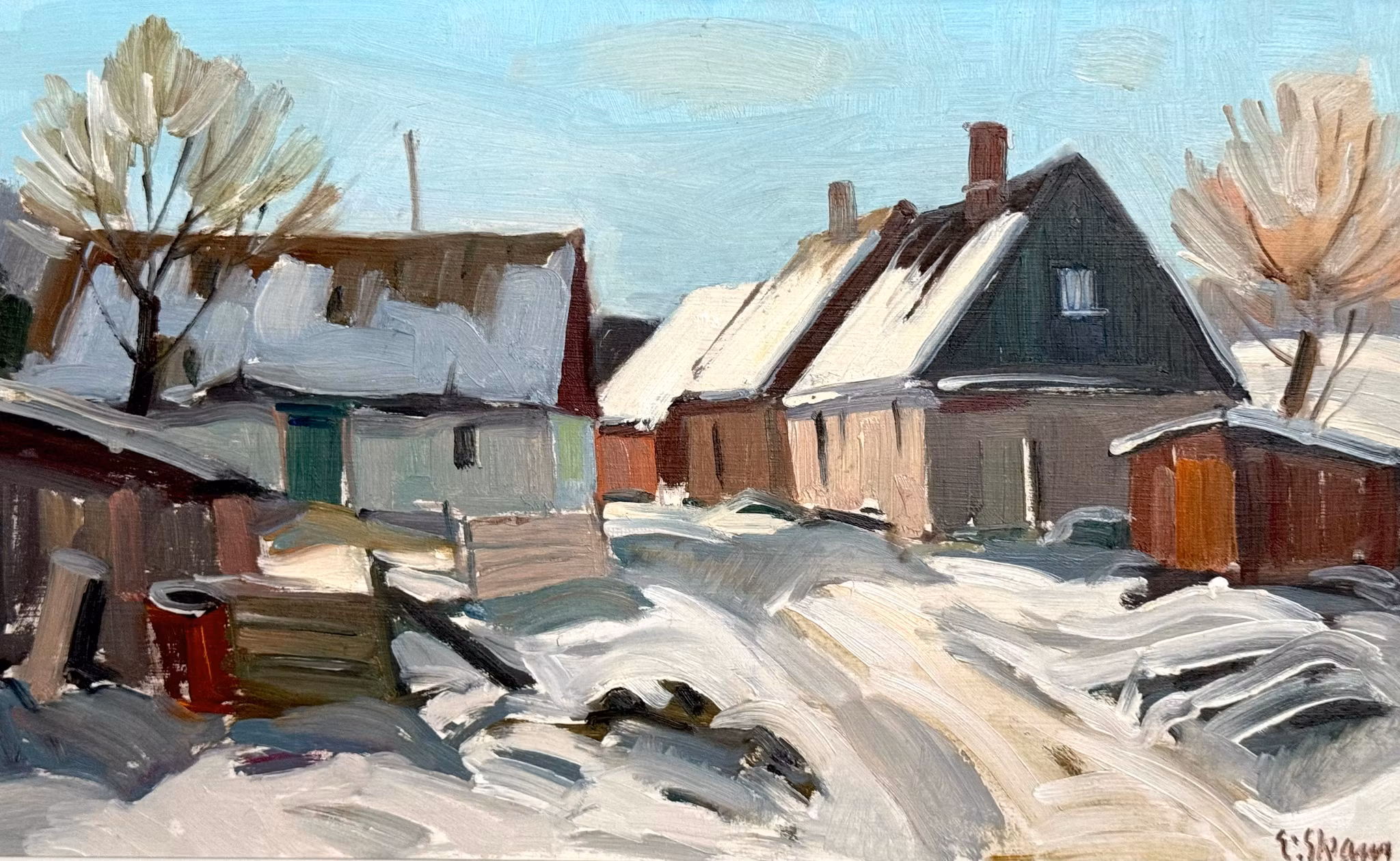 Eskil Skans. Olej na desce, sygnowany