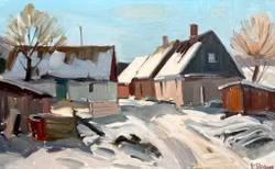 Eskil Skans. Olej na desce, sygnowany