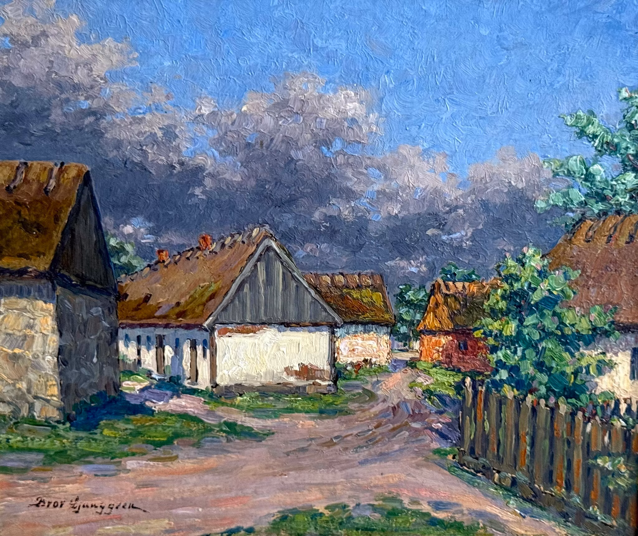 Bror Ljunggren (Szwecja, 1884-1939). Obraz olejny na desce, sygnowany i datowany 1920 rok