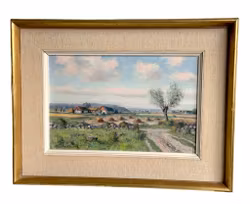 Carl Månsson (1892-1976). Oljemålning på pannå, Signerad