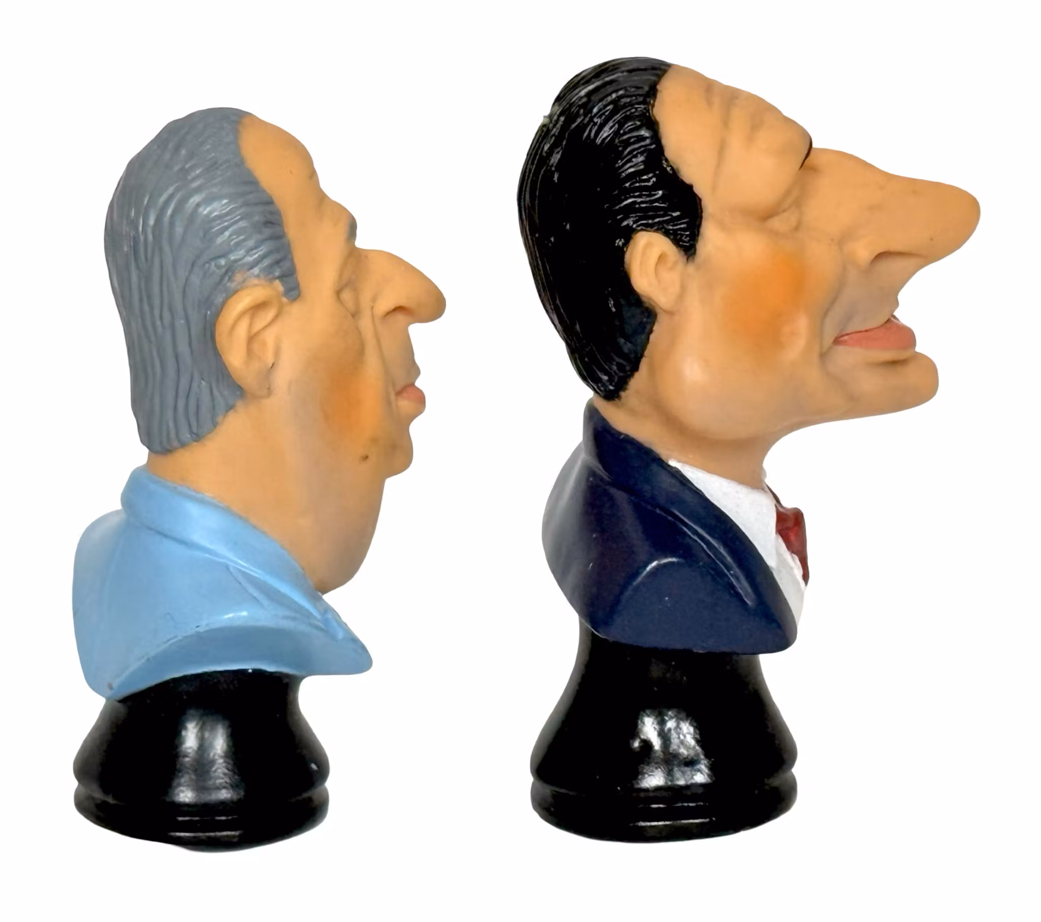 Plastic figurines bust Jacques Chirac & Edouard balladur