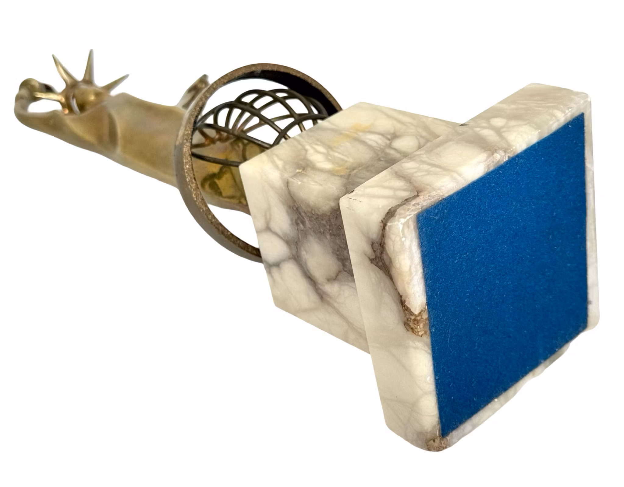 Skulptur der Freiheitsstatue mit Marmorsockel, X Golden America Award für Qualität