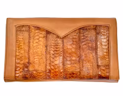 Vintage håndveske i ekte skinn