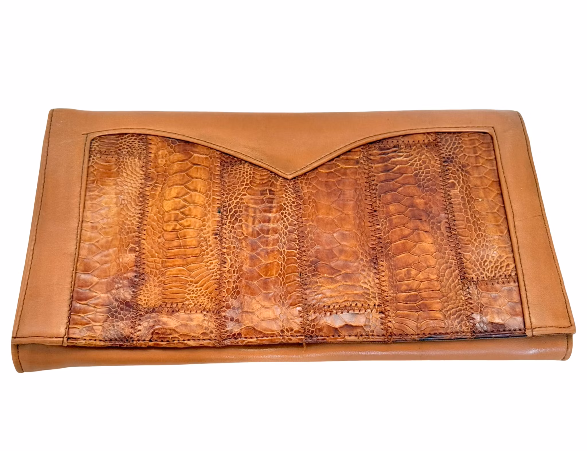 Vintage håndveske i ekte skinn