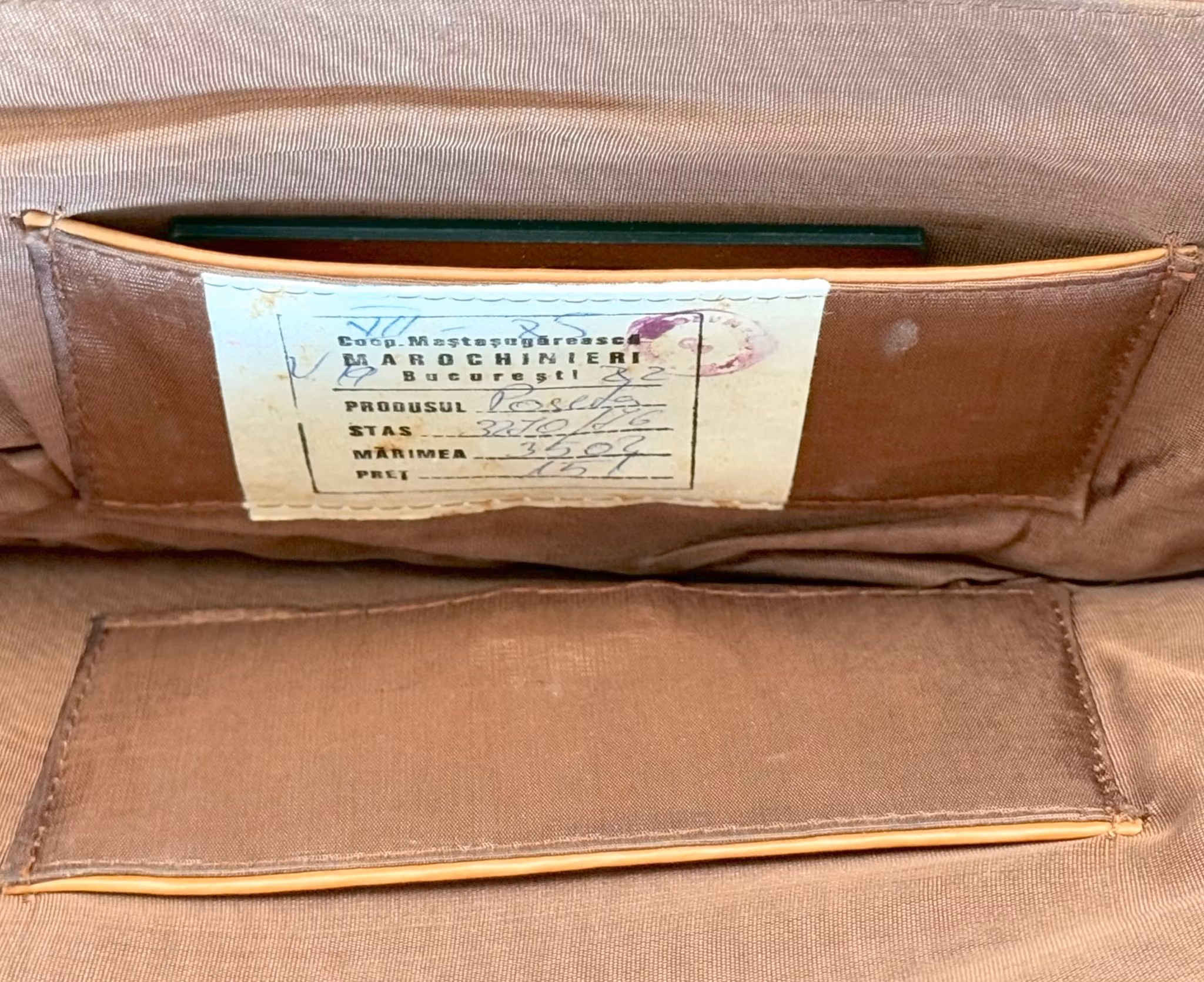 Vintage håndveske i ekte skinn