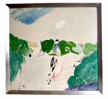 Olle Lindgren (Ruotsi 1930-2018), öljymaalaus paneelille, signeerattu