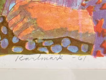 Gerhard Karlmark (Ruotsi, 1905-1976). Värilitografia, signeerattu