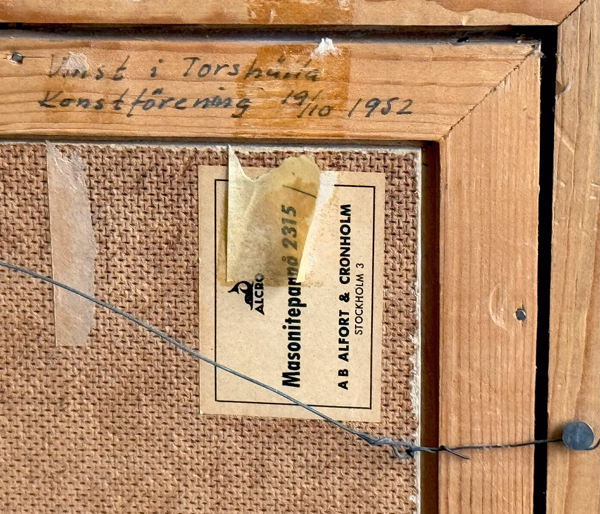 Gösta Sundvall ( Sverige 1900-1957). Oljemålning på pannå, Signerad