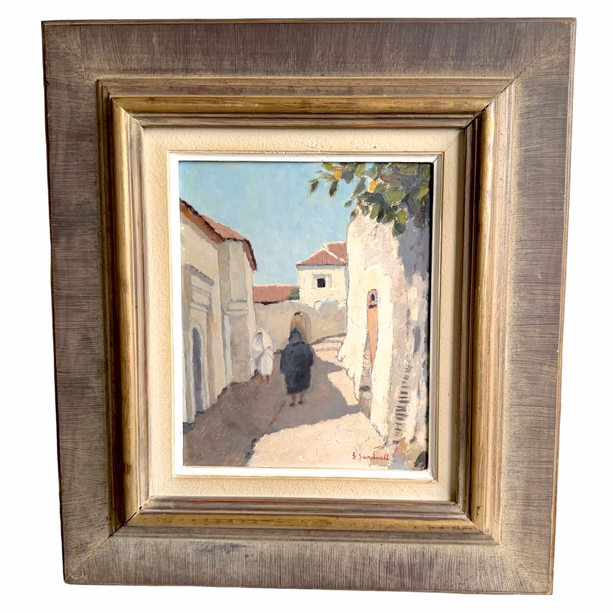 Gösta Sundvall ( Sverige 1900-1957). Oljemålning på pannå, Signerad