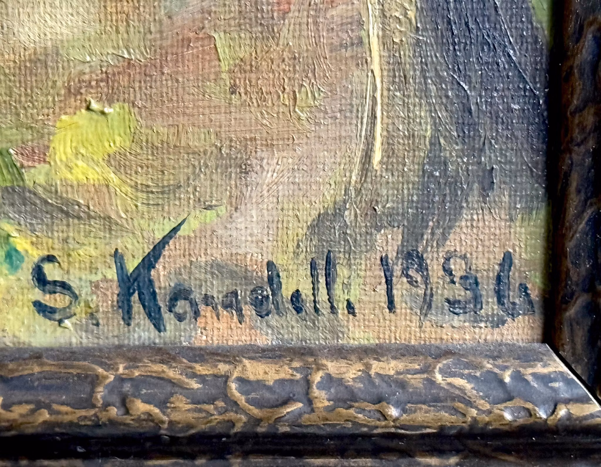 Sture kandell, Oljemålning på duk, Signerad