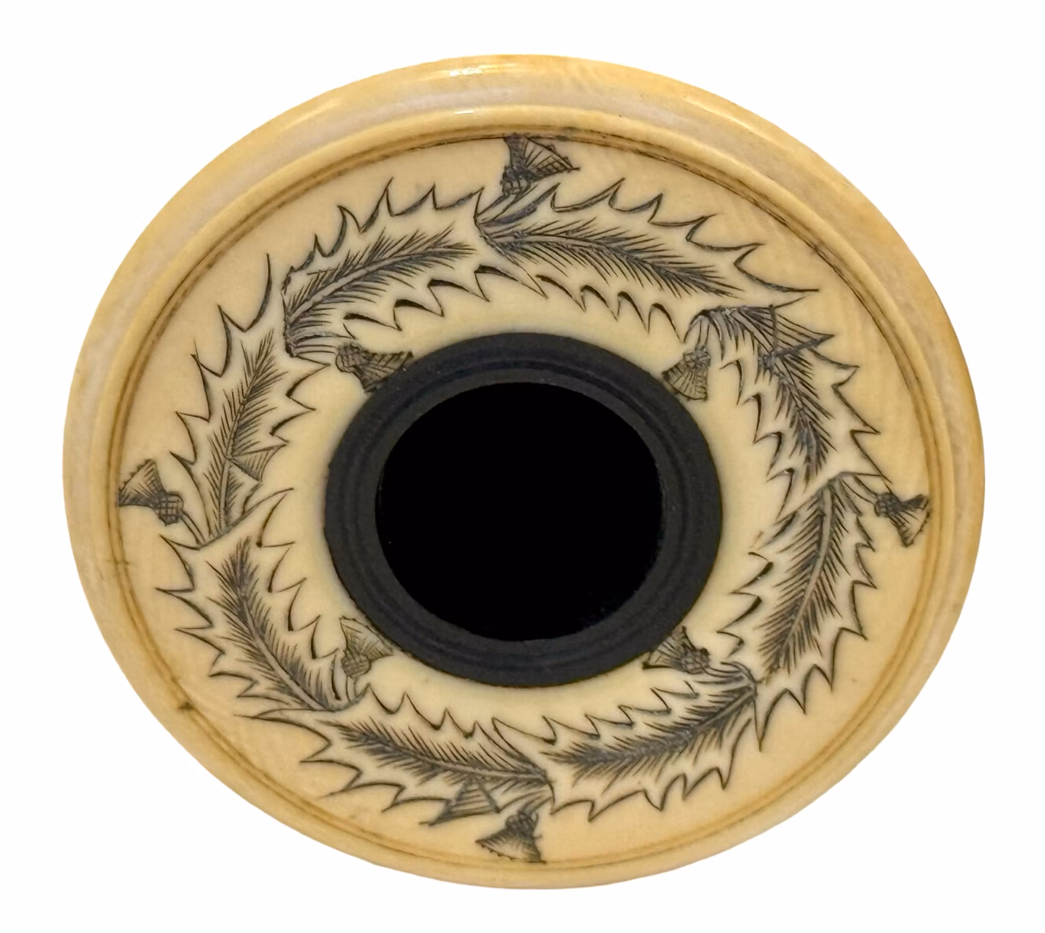 Antiker hochwertiger schottischer Dudelsack aus Elfenbein mit langer Spielpfeife aus schwarzem Holz, 19. Jahrhundert