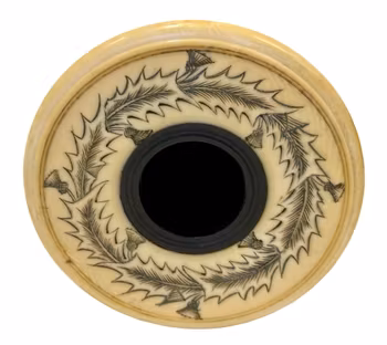 Antik högkvalitativ Skotska säckpipa elfenben med lång svart trä chanter, 1800-talet