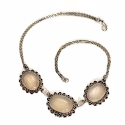 Vintage silver Collier med månstenar