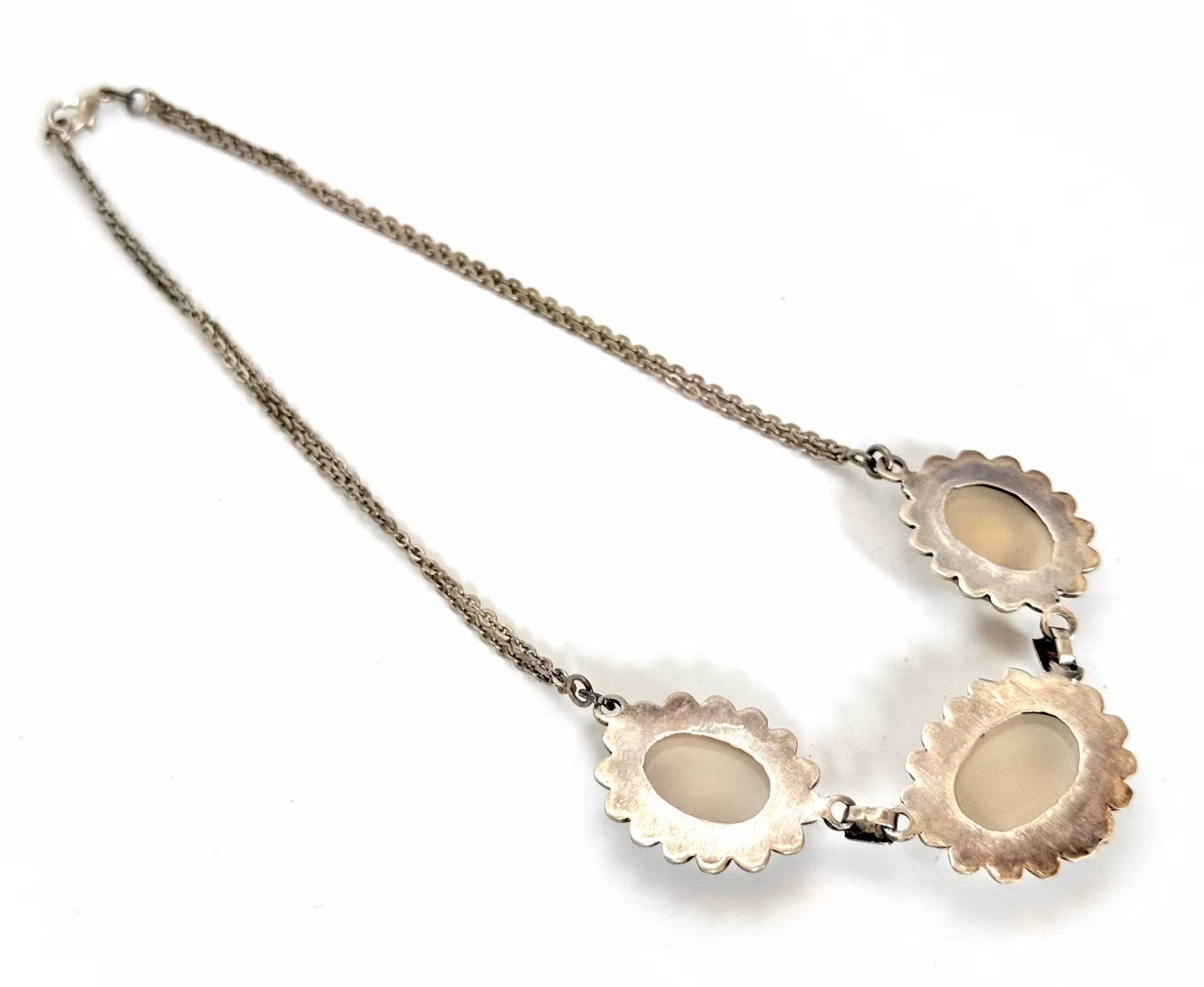 Vintage silver Collier med månstenar