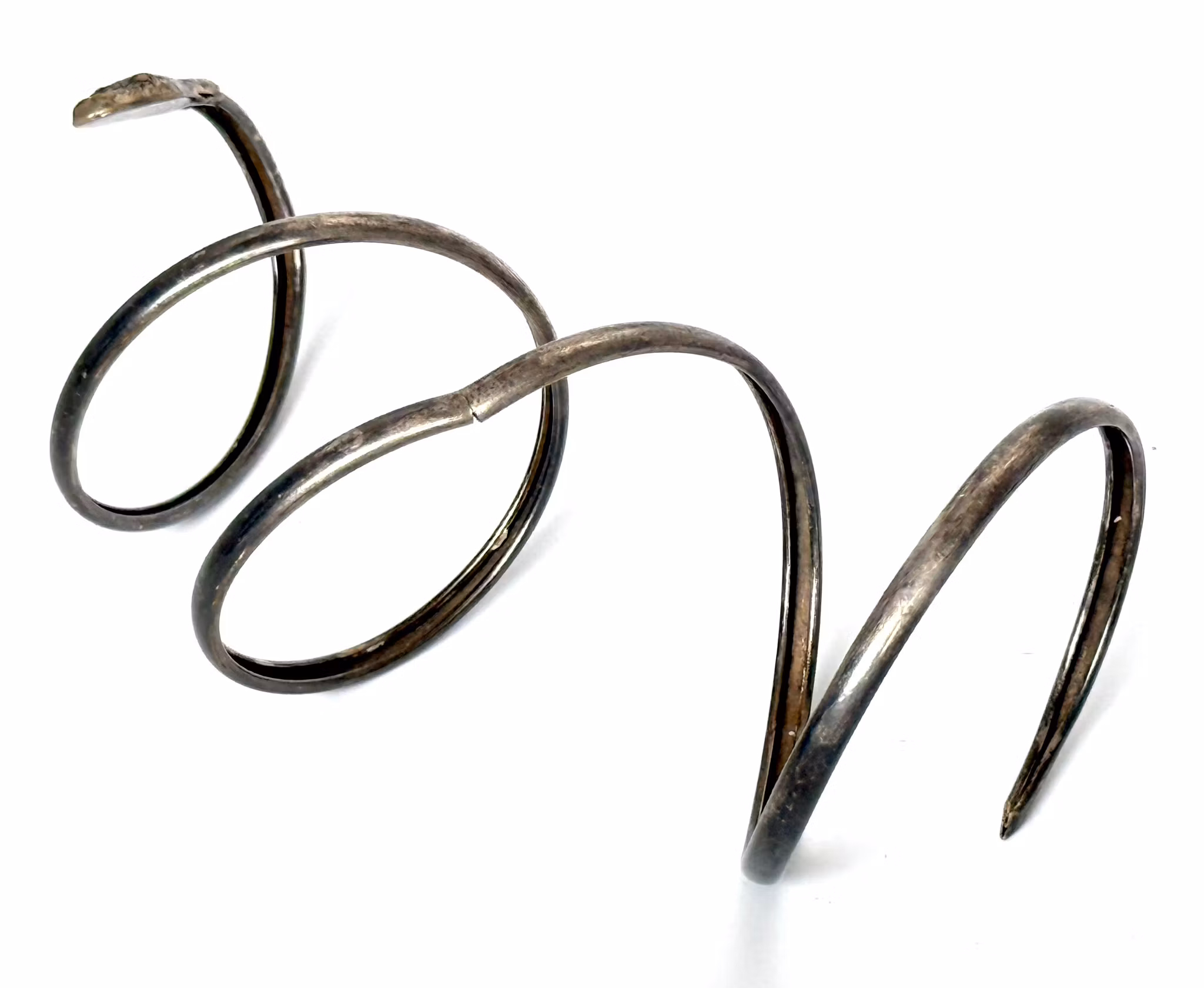 Bracciale antico in argento a forma di serpente
