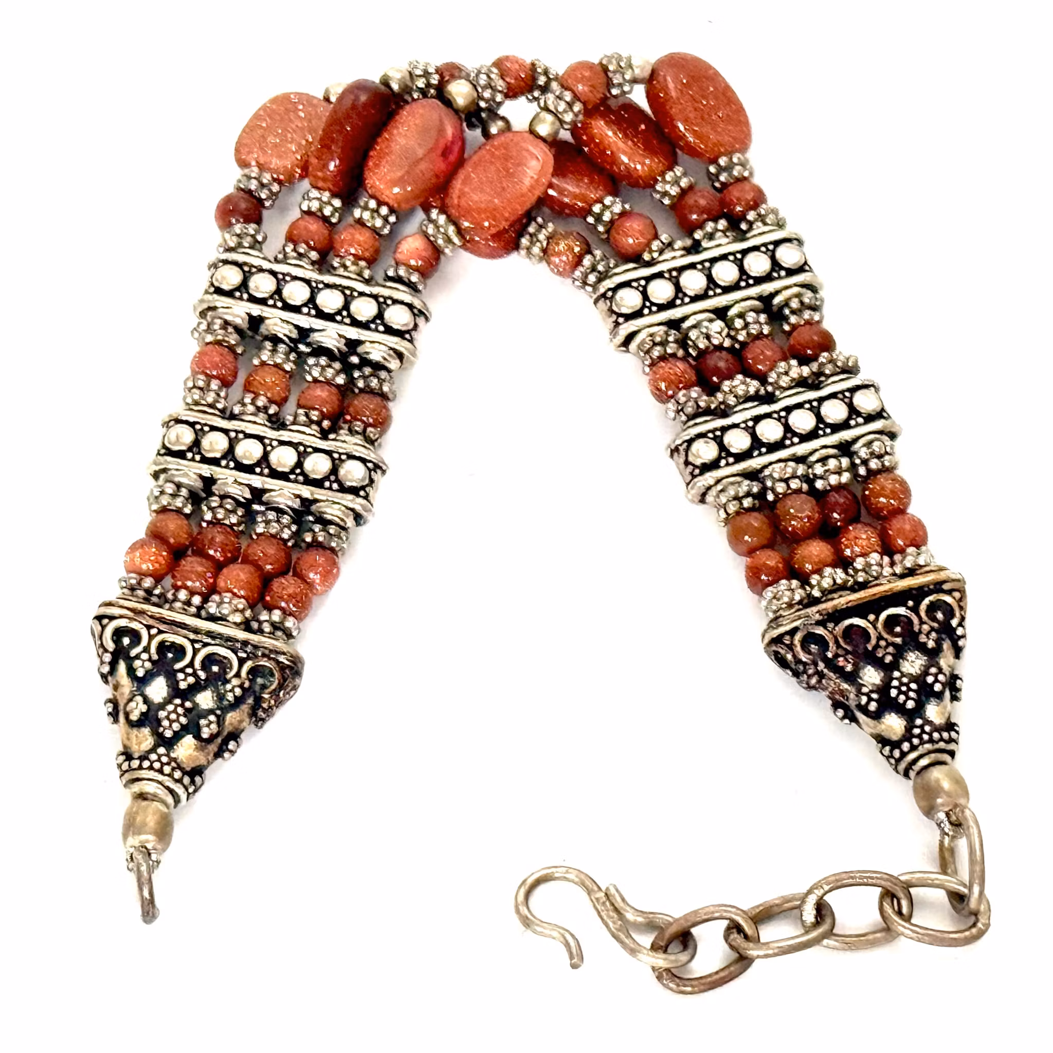 Antik sølv smykkesæt, håndlavede smykker, stemplet 925