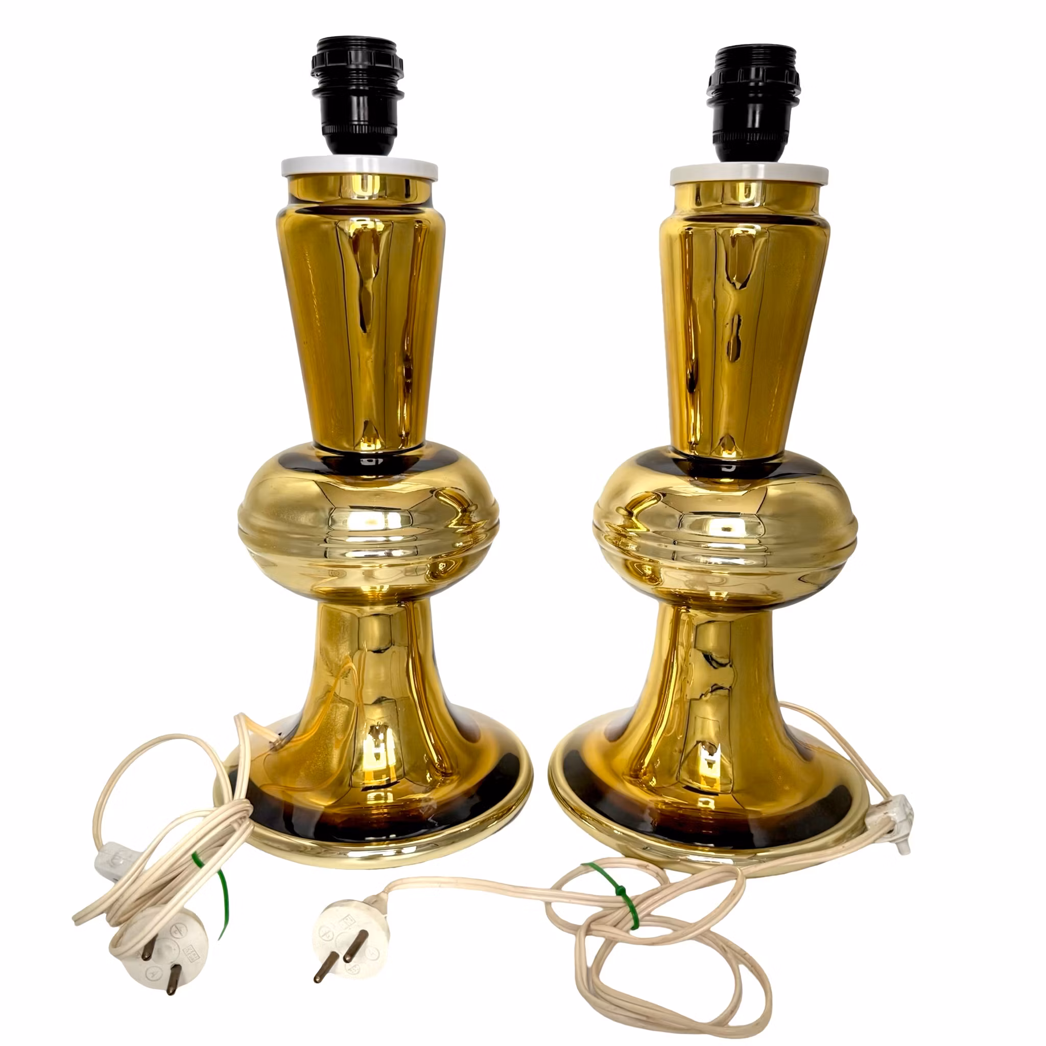 Lampes de table 1 paire, Flygsfors Orrefors E27, verre, design rétro Suède