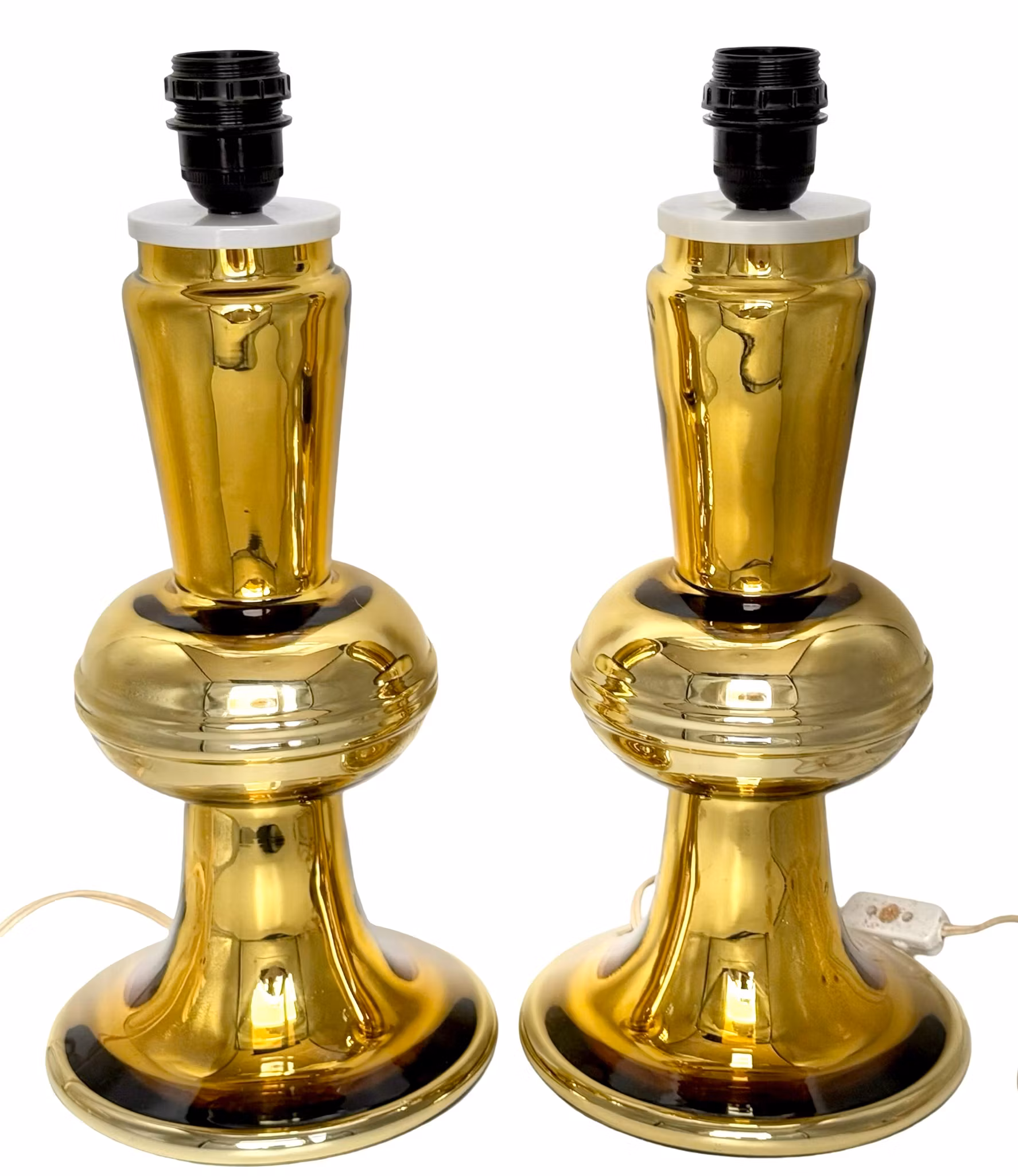 Lampes de table 1 paire, Flygsfors Orrefors E27, verre, design rétro Suède